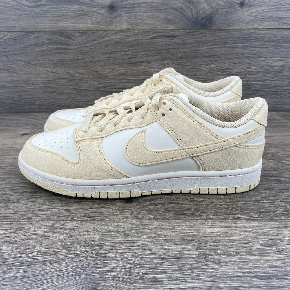 Nike Dunk Low Cream White Sail Suede Leather Women Shoes Size 9.5 HJ7673 004
